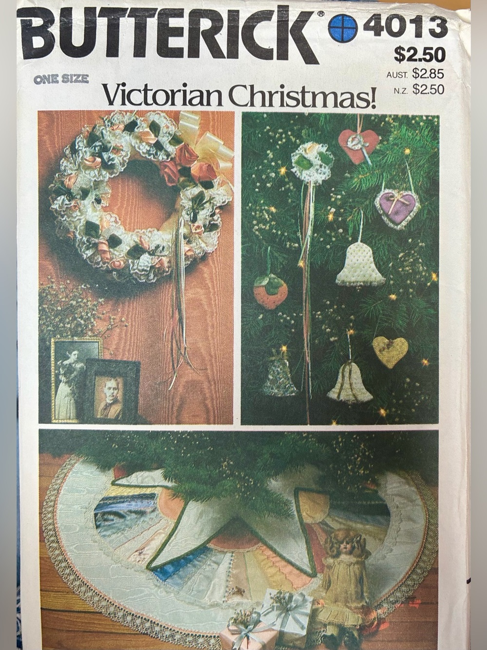 Butterick Victorian Christmas Sewing Pattern - Tree Skirt, Wreath, Ornaments